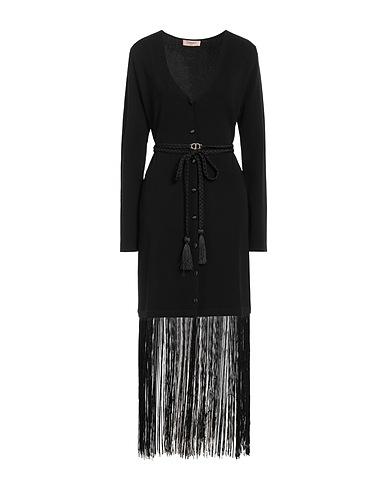TWINSET Vestito midi Nero 65% Viscosa, 35% Poliammide, Poliestere