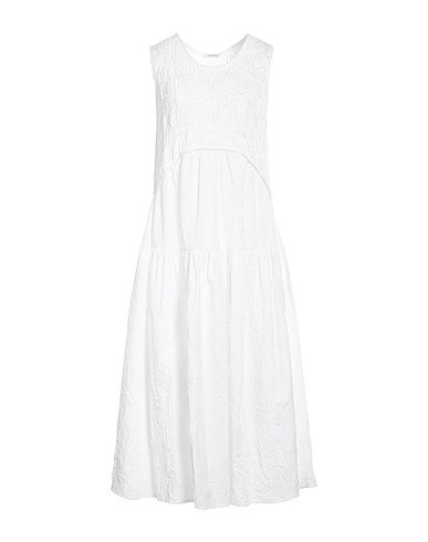 MALO Midi dress White 100% Cotton