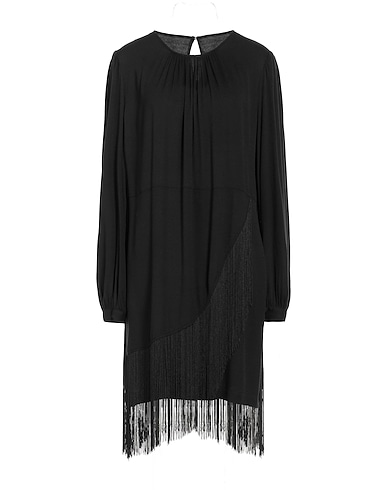 TWINSET Midi dress NERO 100% Viscose, Polyester