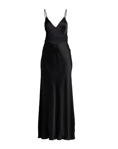 TWINSET Long dress Black 100% Viscose, Polyester