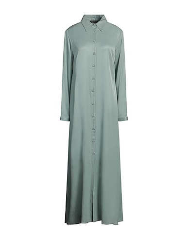 LORENA ANTONIAZZI Long dress Sage green 70% Acetate, 30% Silk, Virgin Wool, Viscose, Polyester