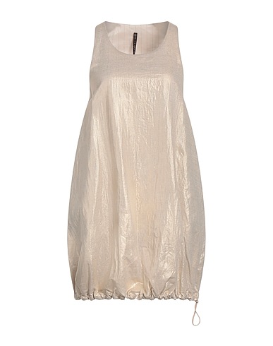MANILA GRACE Short dress Platinum 58% Linen, 42% Cotton, Acetate, Polyester