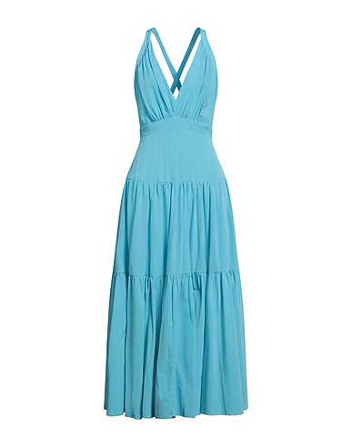 MANILA GRACE Long dress Azure 53% Polyester, 47% Cotton