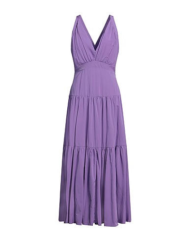 MANILA GRACE Langes Kleid Violett 53% Polyester, 47% Baumwolle