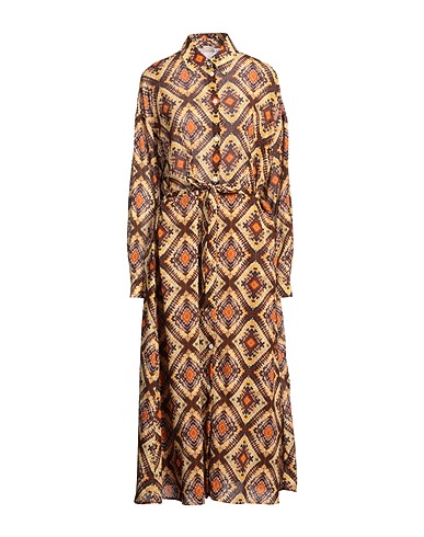 MASSIMO ALBA Long dress Brown 100% Cotton