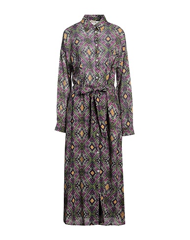 MASSIMO ALBA Long dress Military green 100% Cotton
