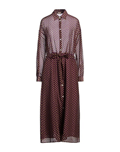 MASSIMO ALBA Long dress Purple 77% Cotton, 23% Silk