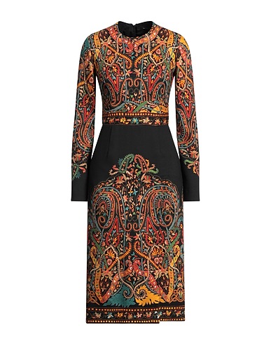 ETRO Midi dress Black 97% Wool, 3% Elastane