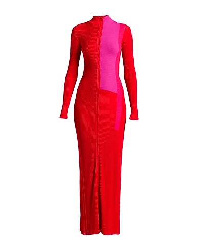 FENDI Long dress Red 93% Silk, 5% Synthetic fibers, 1% Mohair wool, 1% Wool