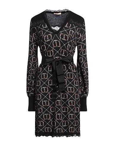 TWINSET Midi dress Black 55% Viscose, 45% Polyamide