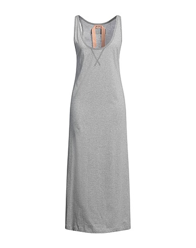 N°21 Long dress Light grey 100% Cotton
