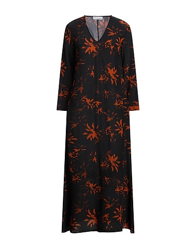 ATTIC AND BARN Midi dress Black 68% Viscose, 32% Silk
