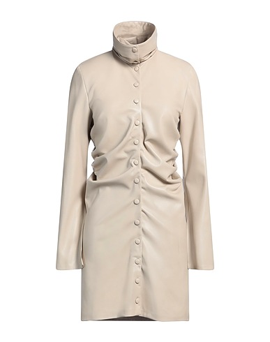 ERIKA CAVALLINI Kurzes Kleid Beige 65% Polyester, 35% Polyurethan, Schurwolle