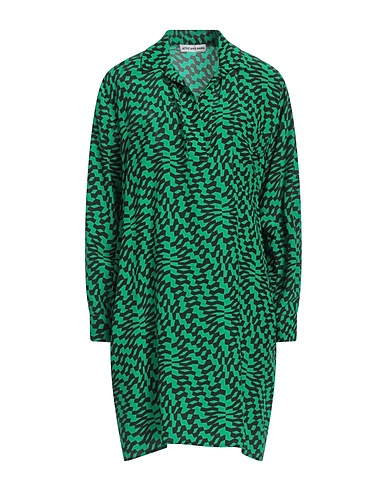 ATTIC AND BARN Shirt dress Green 68% Viscose, 32% Silk