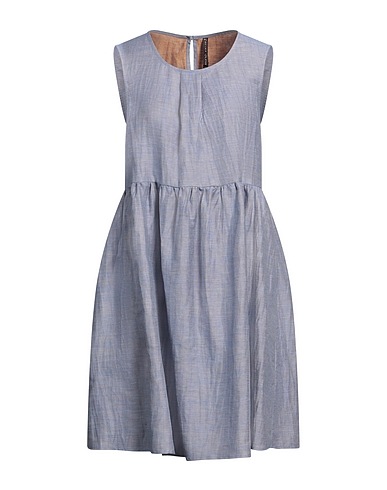 MANILA GRACE Midi dress Azure 46% Linen, 46% Viscose, 8% Polyamide