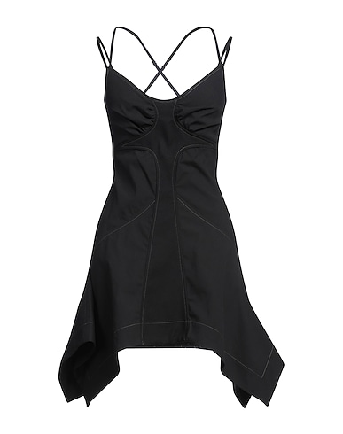 DION LEE Elegant dress Black 60% Cotton, 35% Polyamide, 5% Elastane