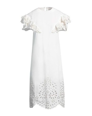 SPORTMAX Midi dress White 100% Cotton, Polyester