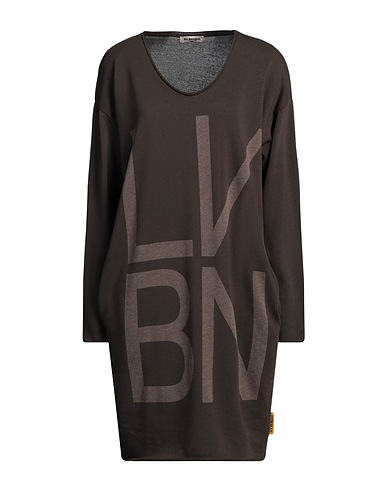 LIV BERGEN Minivestido Café 55% Algodón, 45% Poliéster