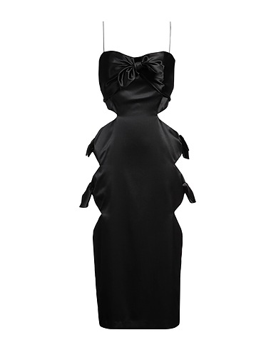 ALESSANDRA RICH Midi-Kleid Schwarz 94% Seide, 6% Elastan