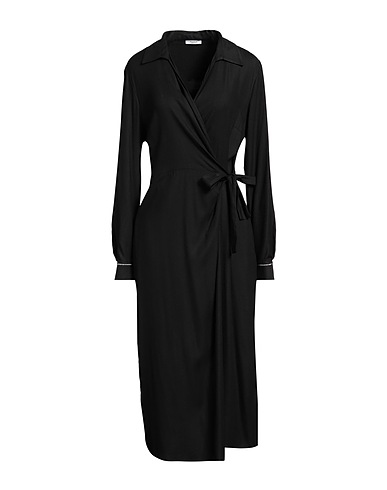PESERICO Midi dress Black 78% Viscose, 17% Wool, 5% Elastane