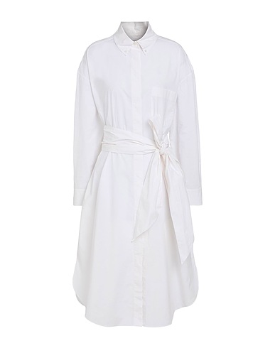 ALEXANDRE VAUTHIER Vestito chemisier Bianco 97% Cotone, 3% Elastan