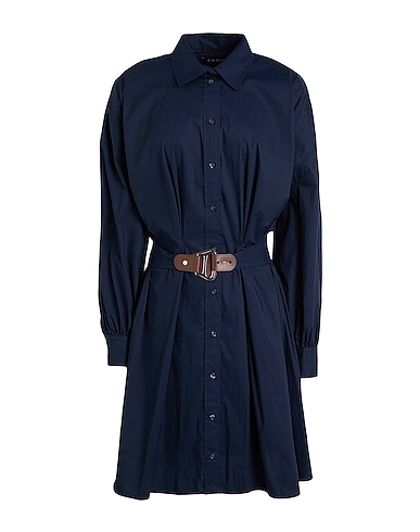 LAUREN RALPH LAUREN BUCKLE-TRIM COTTON-BLEND SHIRTDRESS | シュミーズドレス ネイビー ...