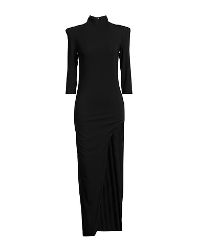 ACTUALEE Long dress Black 60% Rayon, 31% Nylon, 9% Elastane
