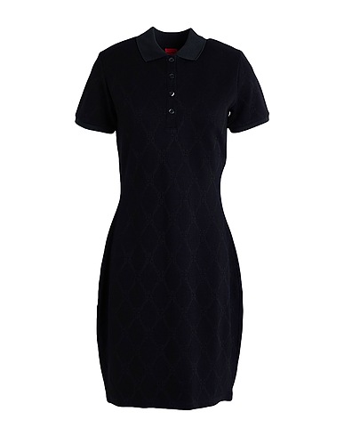 HUGO Short dress Black 90% Viscose, 9% Polyester, 1% Elastane