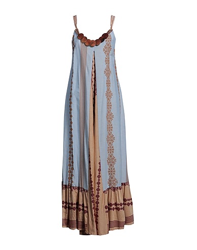 BYE Long dress Sky blue 64% Cotton, 27% Viscose, 9% Polyester