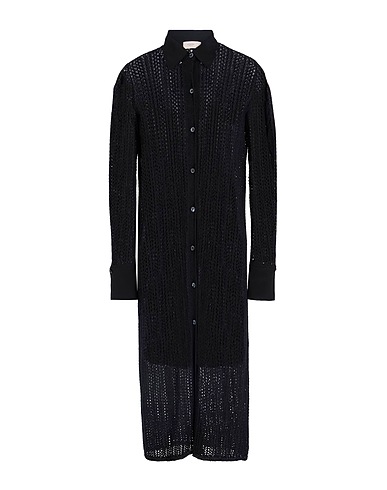 AGNONA Midi dress Black 75% Linen, 18% Cashmere, 7% Silk, Metallic fiber
