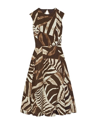 RALPH LAUREN COLLECTION Vestito midi Marrone 60% Viscosa, 40% Lino