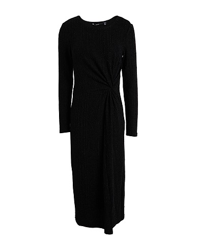 VERO MODA Midi dress Black 65% Polyamide, 30% Metallic fiber, 5% Elastane