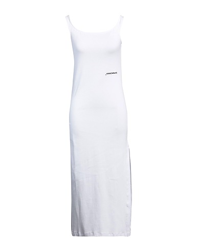 HINNOMINATE Vestito midi Bianco 97% Cotone, 3% Elastan