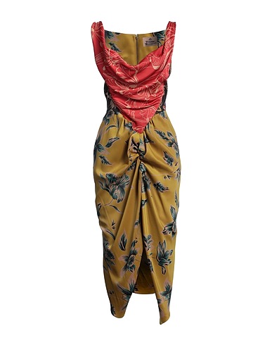 VIVIENNE WESTWOOD Midi dress Mustard 100% Polyester, Viscose