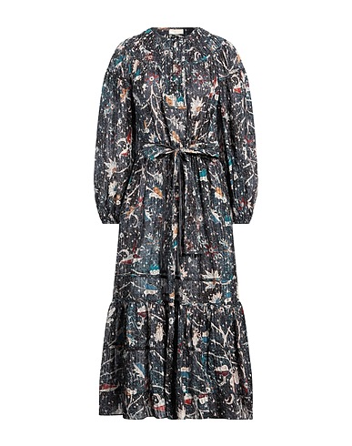 ULLA JOHNSON Midi-Kleid Nachtblau 70% Baumwolle, 30% Viskose