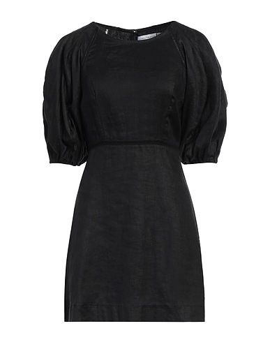 FAITHFULL Short dress Black 100% Linen