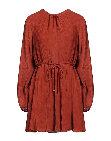 FAITHFULL Vestito corto Marrone 55% Lino, 45% Rayon