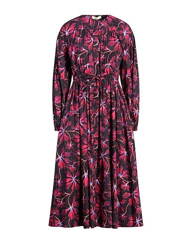 ULLA JOHNSON Midi dress Plum 100% Cotton