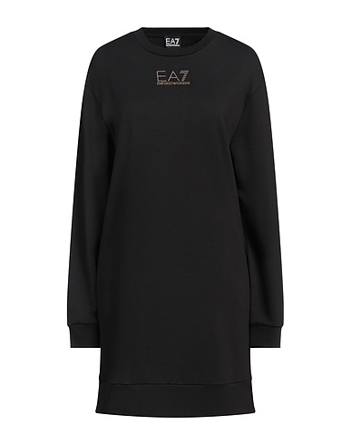 EA7 Short dress Black 60% Polyester, 36% Viscose, 4% Elastane
