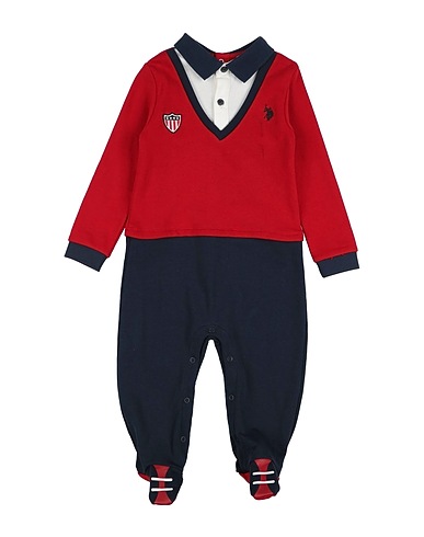 U.S.POLO ASSN. Baby jumpsuit  Red 100% Cotton