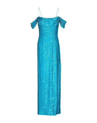 REBECCA VALLANCE Long dress Turquoise 95% Polyester, 5% Elastane