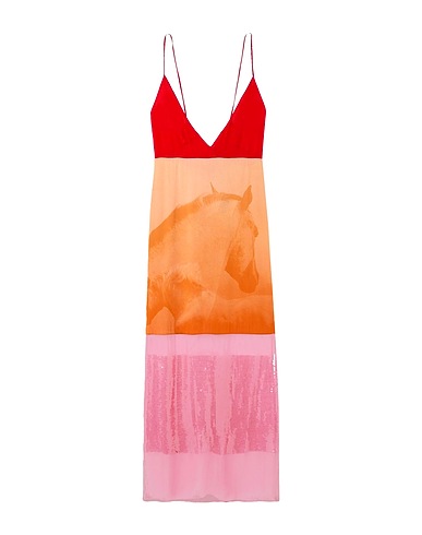 STELLA McCARTNEY Long dress Red 100% Silk, Polyester