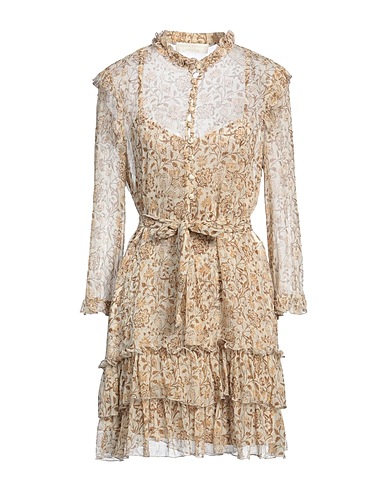 ALESSIA ZAMATTIO Vestito corto Beige 100% Seta