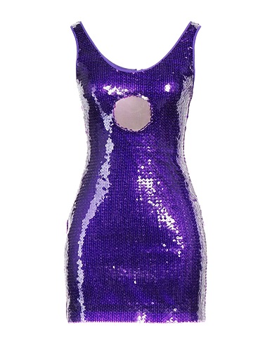 DAVID KOMA Sheath dress Purple 90% Polyester, 10% Polyamide