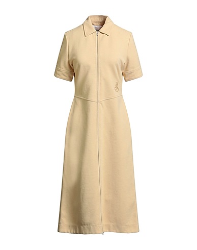 JIL SANDER Midi dress Sand 68% Polyester, 29% Cotton, 3% Elastane