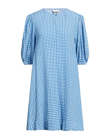 GANNI Short dress Azure 50% EcoVero™ viscose, 50% Viscose