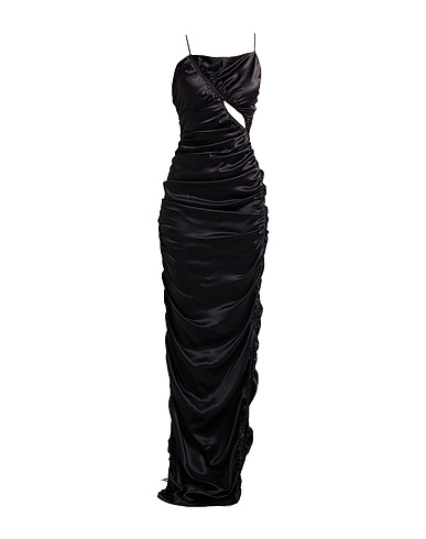 DEL CORE Long dress Black 100% Silk, Acetate