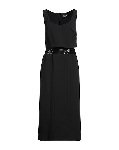 DEL CORE Midi dress NERO 53% Polyester, 43% Wool, 4% Elastane, Polyurethane, Acetate