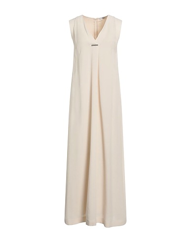 BRUNELLO CUCINELLI Long dress Beige 100% Silk, Brass