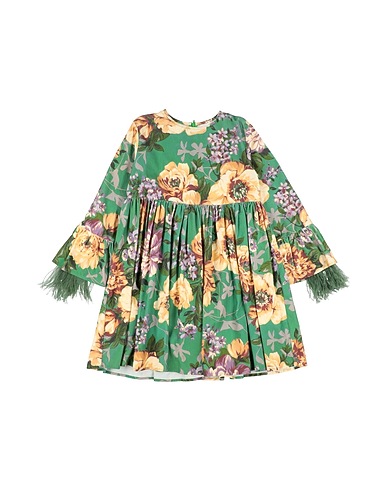 SHIRTAPORTER Κομψό φόρεμα Πράσινο 97% Βαμβάκι, 3% Ελαστάνη, Πούπουλο